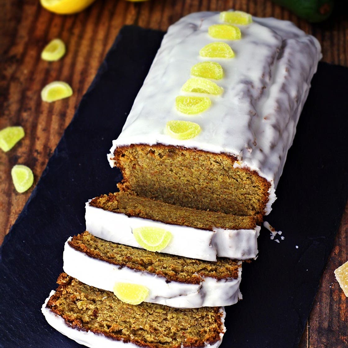 Easy Spelt Ginger Avocado Cake with Lemon Drizzle