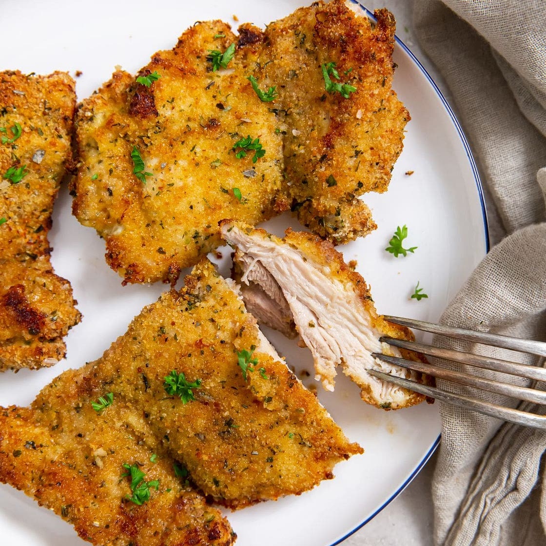 Air Fryer Breaded Chicken Thighs