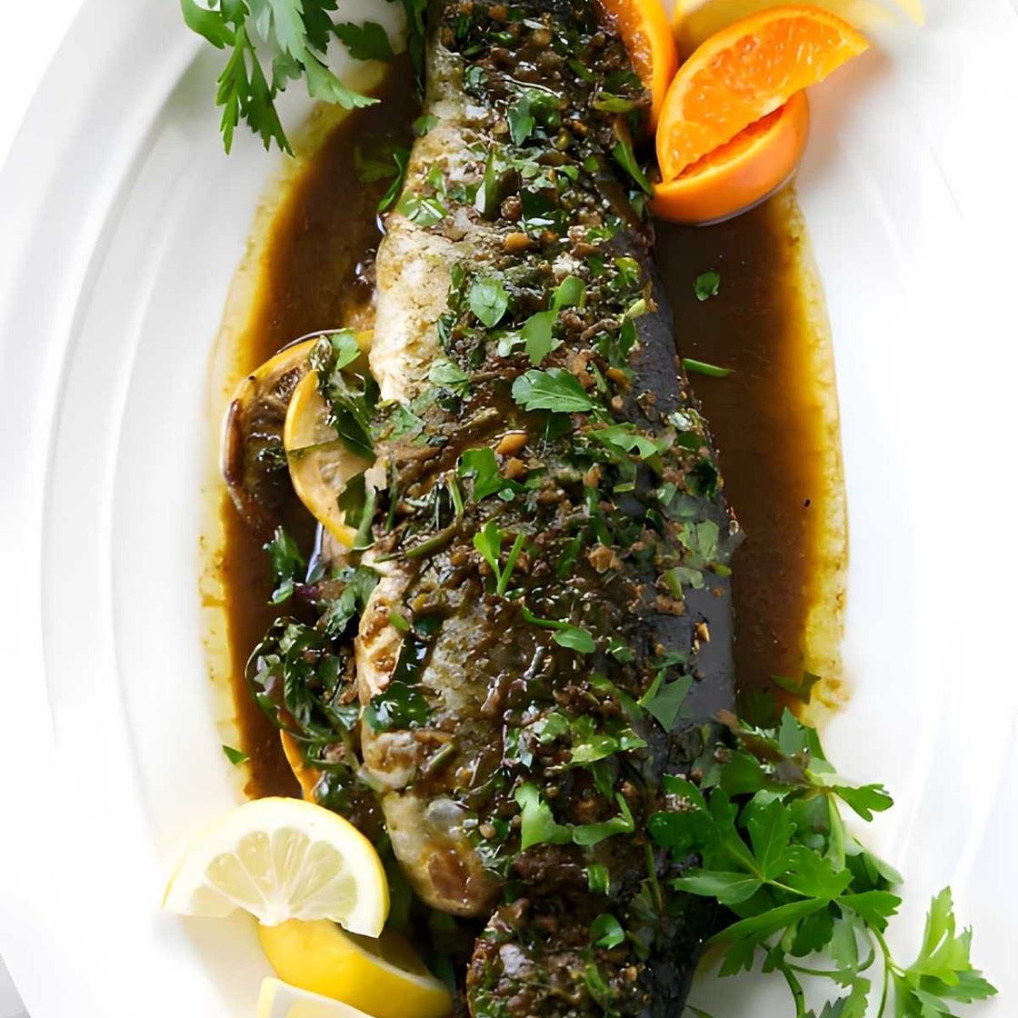Whole Rainbow Trout with Soy-Citrus