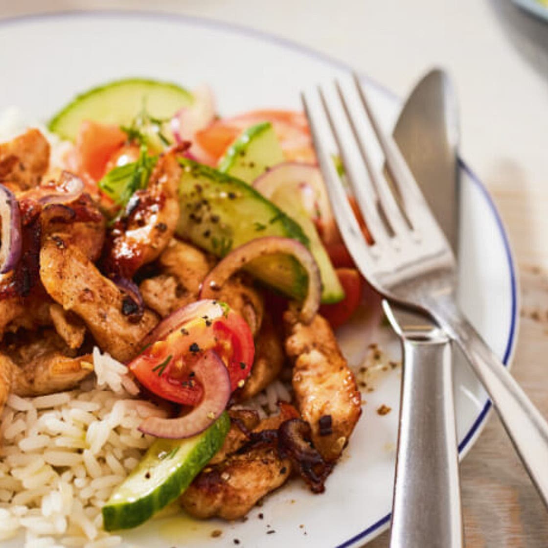 Gyros vom Hähnchen mit Zaziki