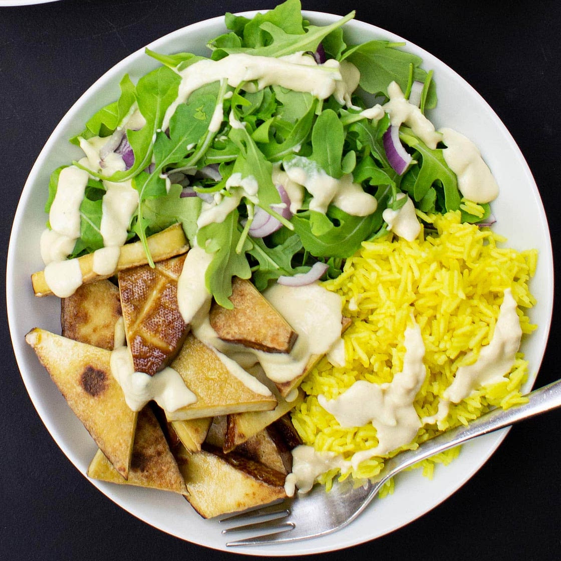 Smoked Tofu and Hummus Buddha Bowl