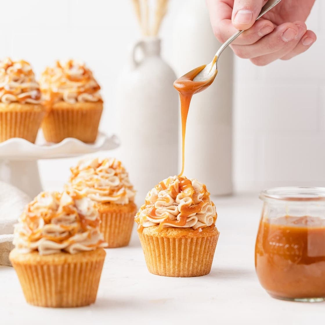 Brown Butter Cupcakes with Salted Caramel