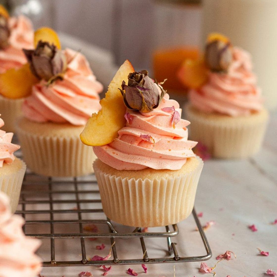Peach Rose Cupcakes