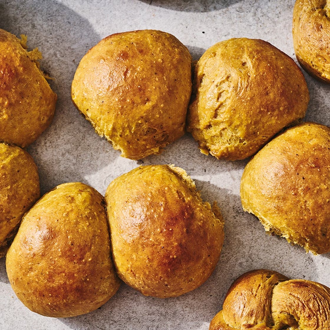 Golden Pumpkin Dinner Rolls