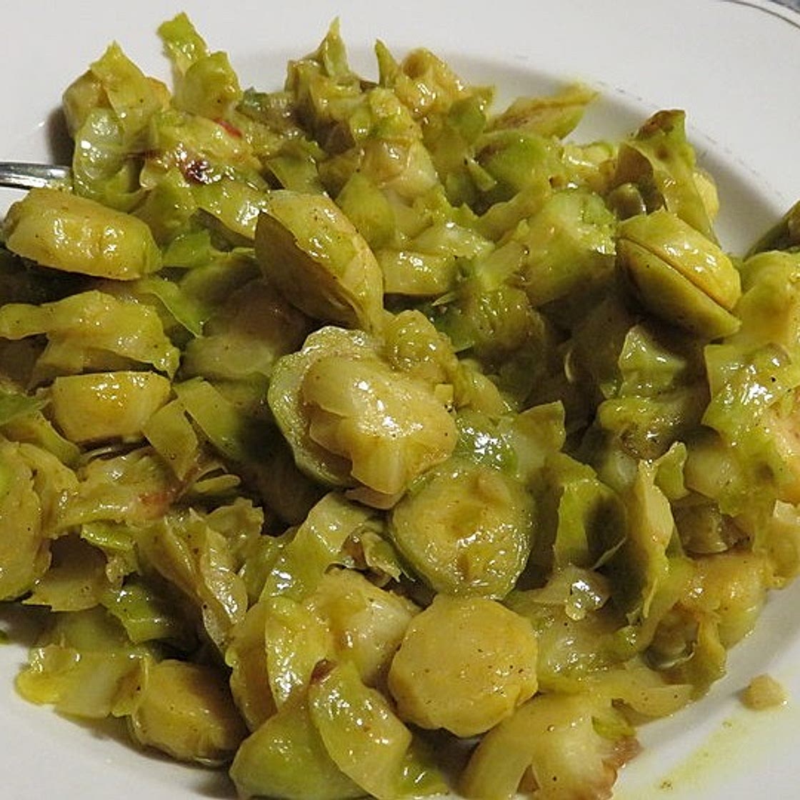 Veganer Rosenkohl mit Kokosmilch und Curry