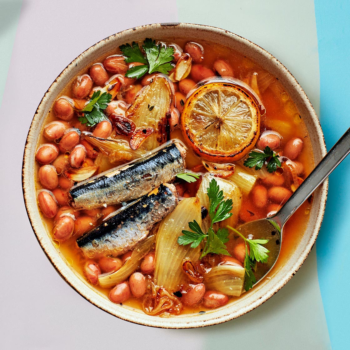 Braised Beans and Sardines With Fennel