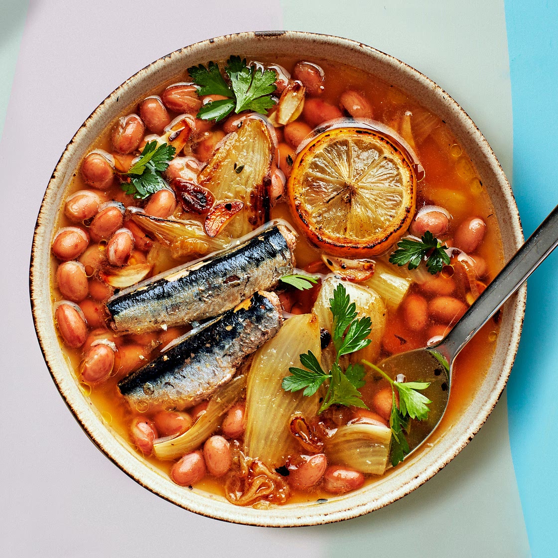 Braised Beans and Sardines With Fennel
