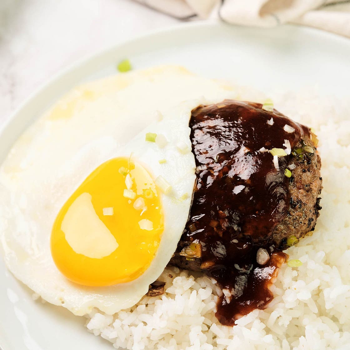 Hawaiian Loco Moco {Hamburger Steak}