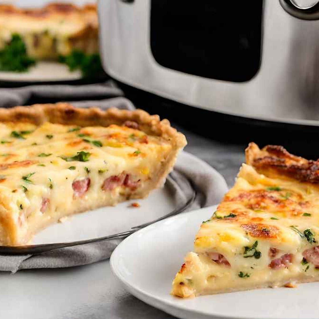 Quiche lorraine en freidora de aire