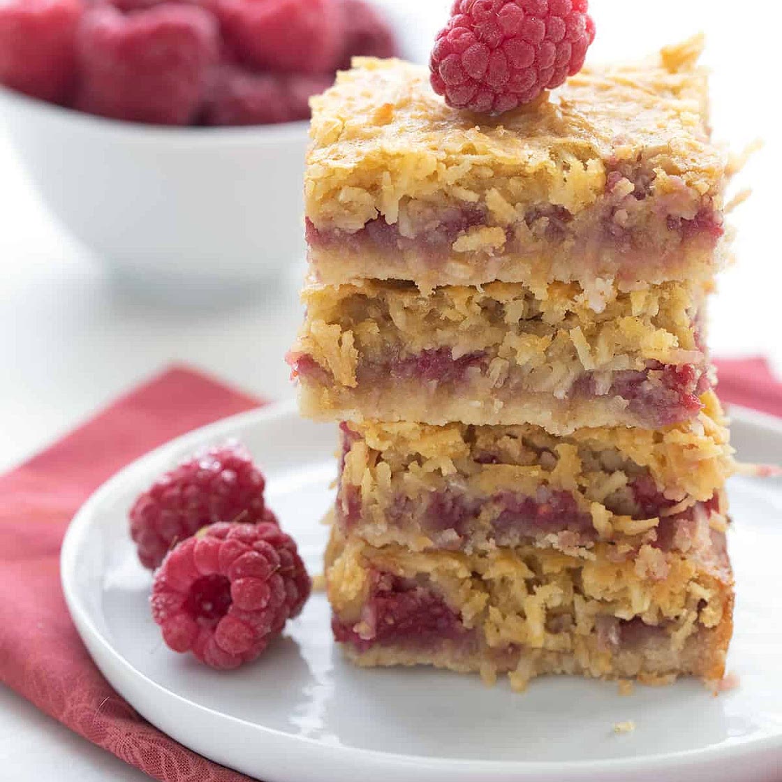 Keto Raspberry Coconut Bars