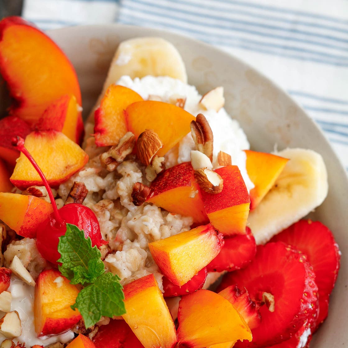 Banana Split Overnight Oatmeal Bowl