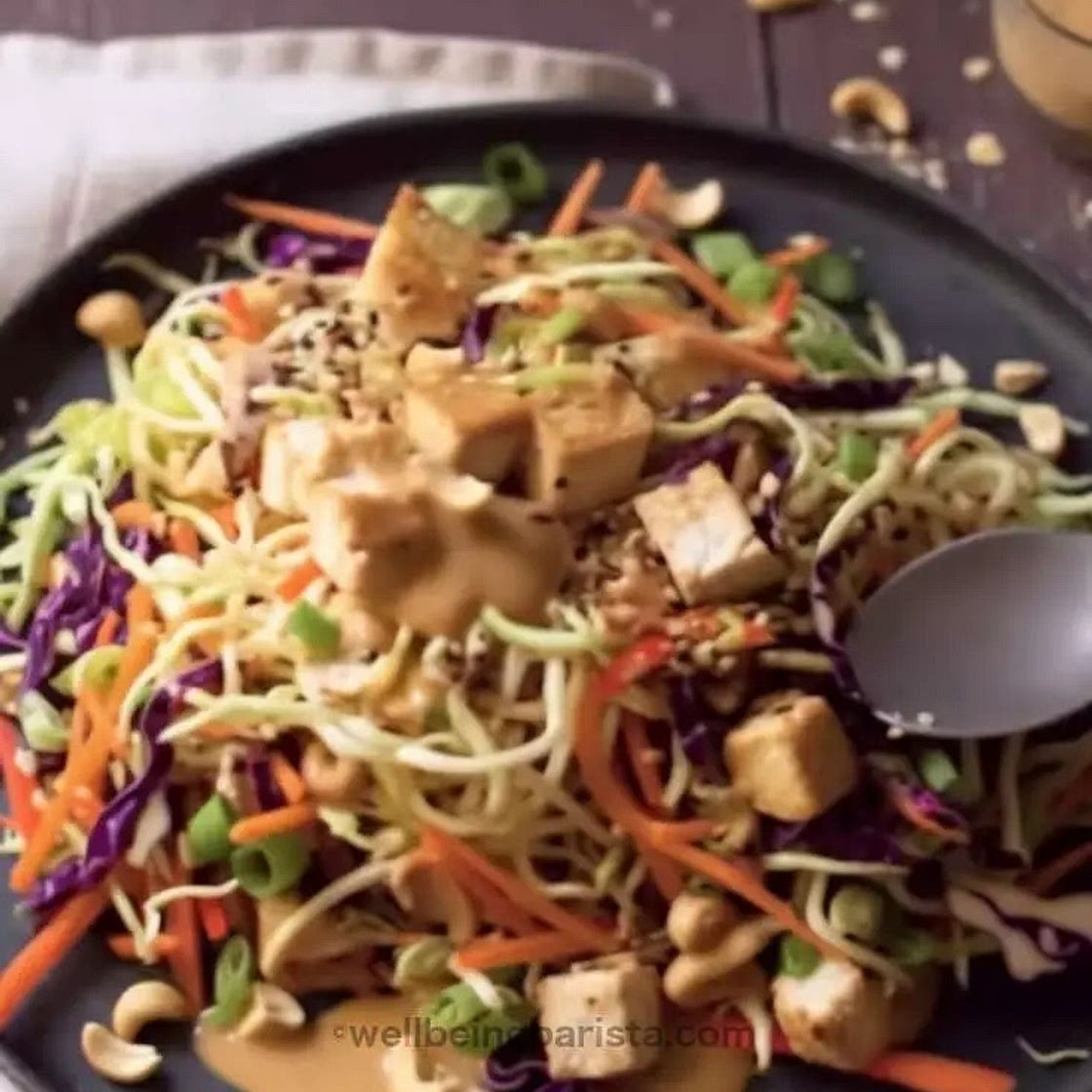 Chicken Satay Noodle Salad with Peanut Sauce