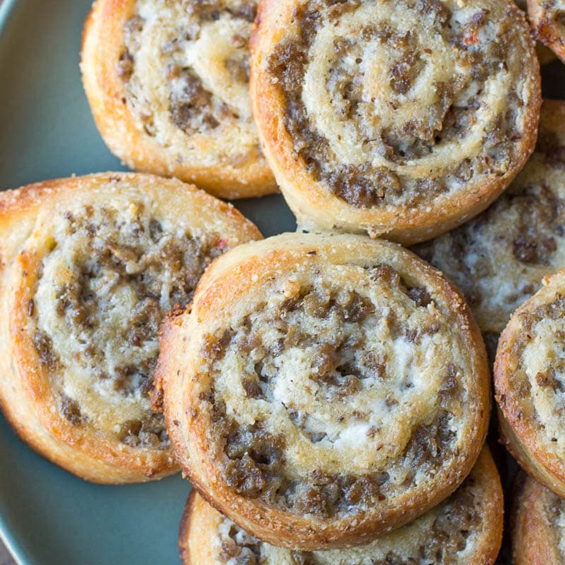 Keto Sausage Cream Cheese Pinwheels