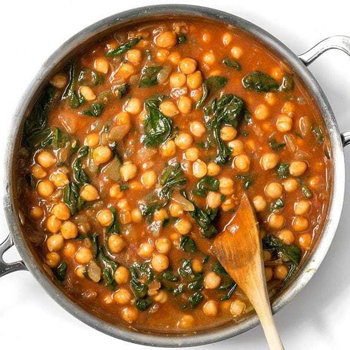 Curried Chickpeas with Spinach