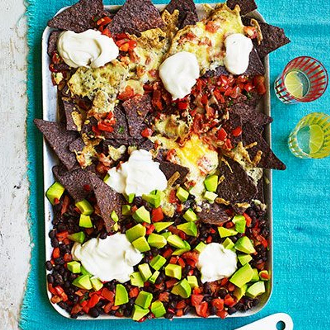 One-pan nachos with black beans