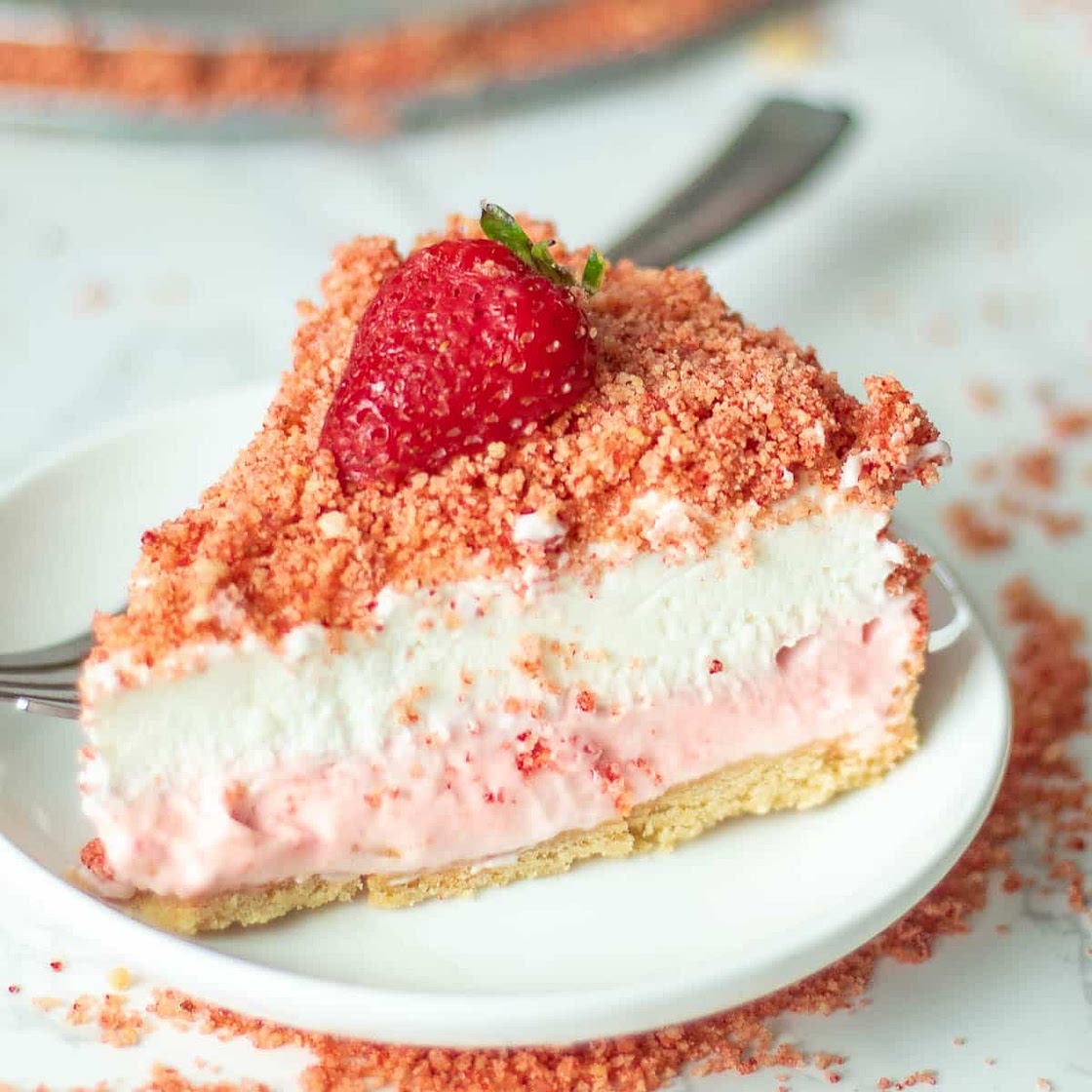 Strawberry Crunch Cheesecake - No Bake Recipe