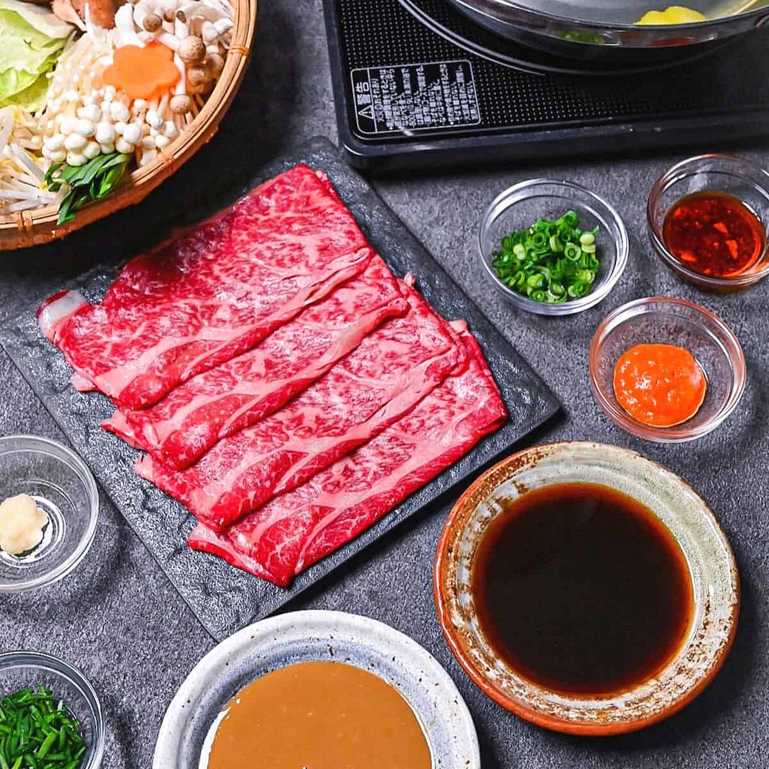 Japanese Shabu Shabu with homemade sauce