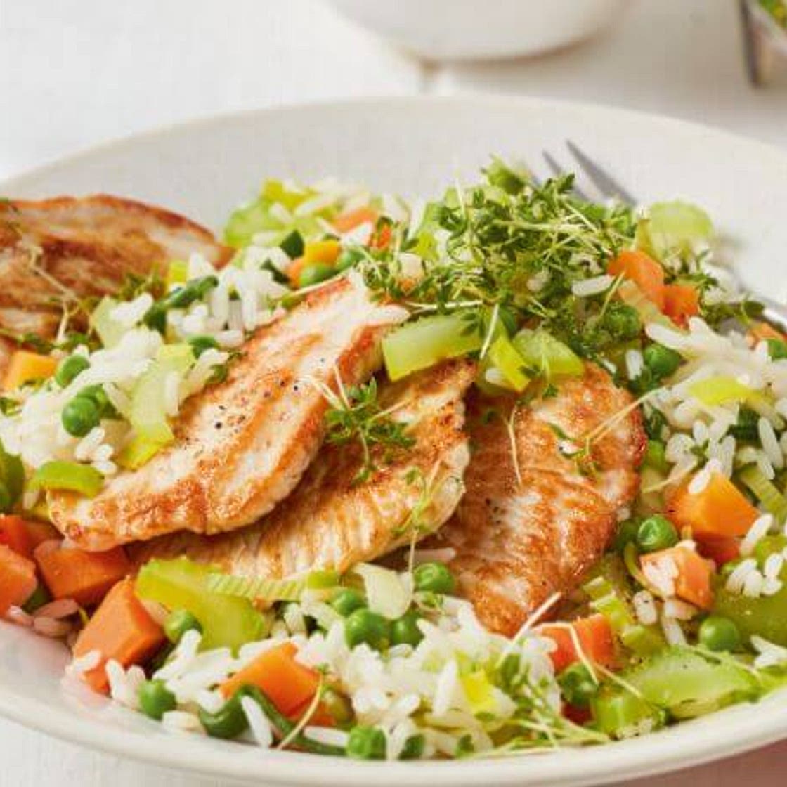 Gemüsereis mit Putenschnitzelchen