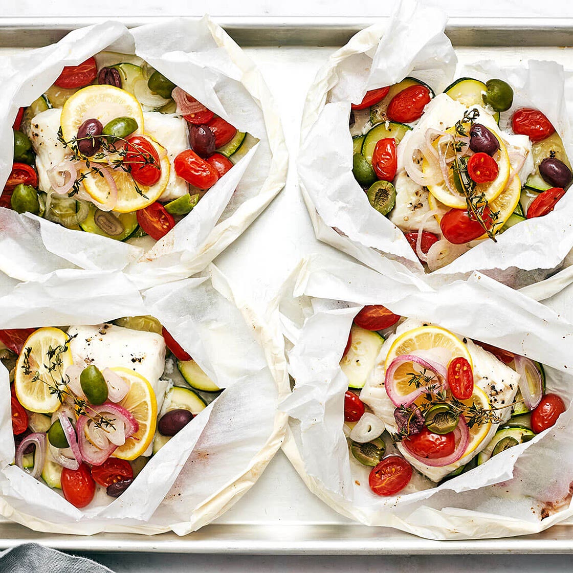 Mediterranean Cod en Papillote (Fish in Parchment Paper)