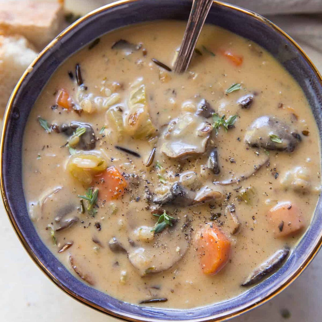 Creamy Mushroom Wild Rice Soup