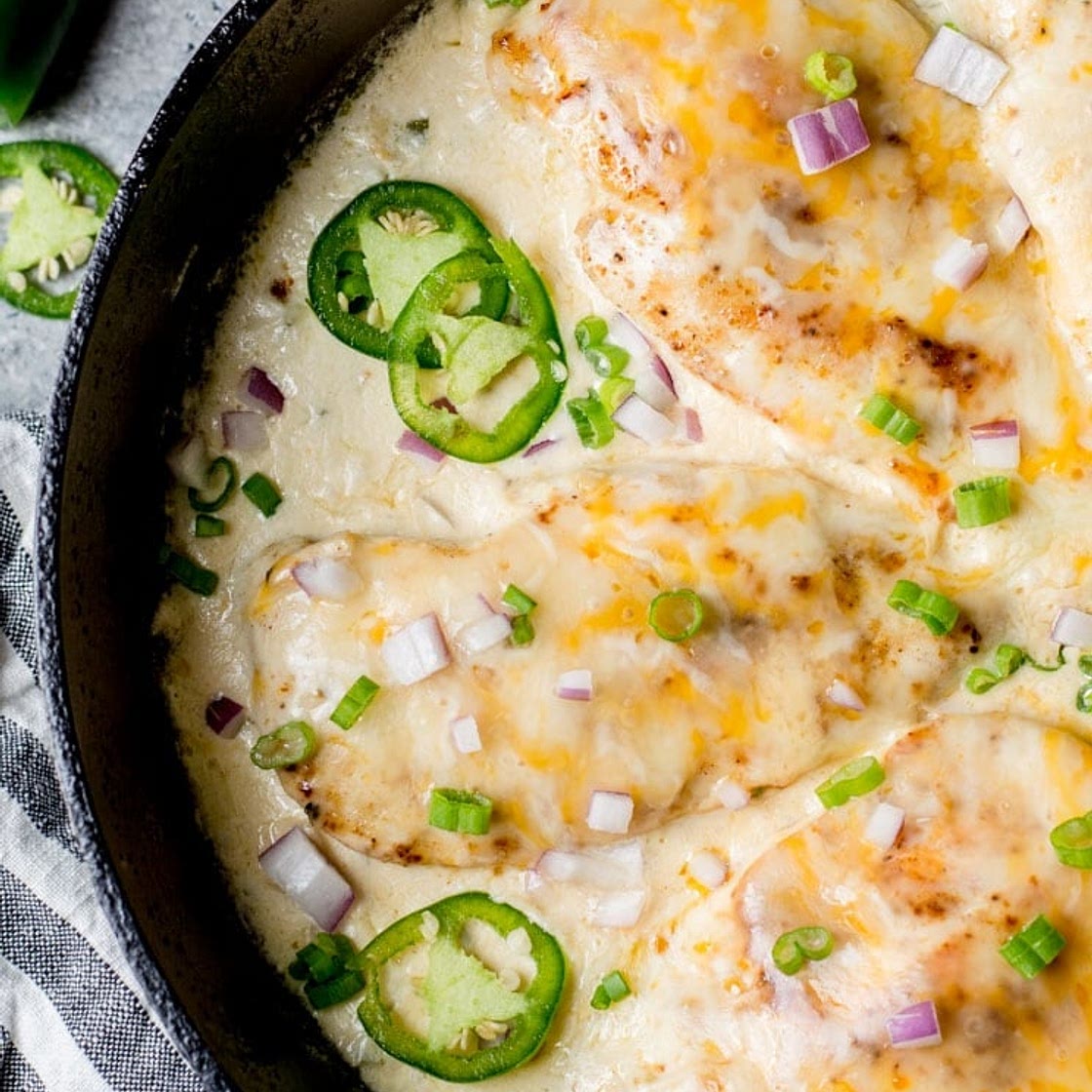 One Pan Cheesy Jalapeño Chicken (keto+gluten free)