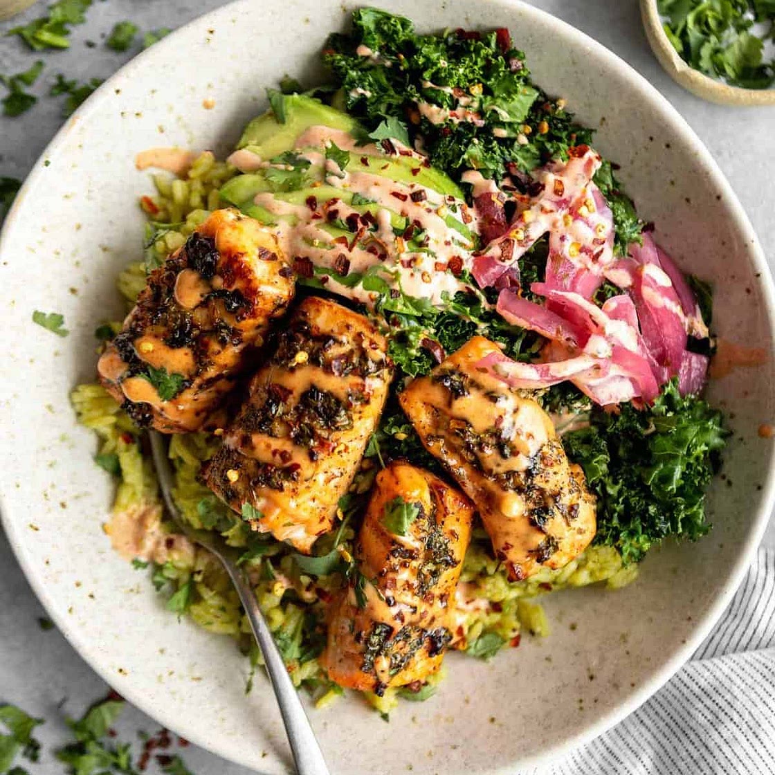 Cilantro Salmon Nourish Bowls