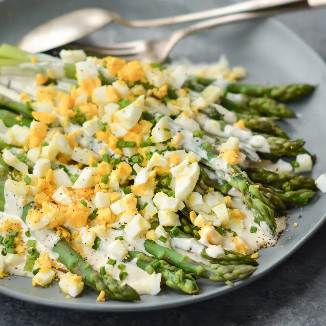 Asparagus Salad with Hard-Boiled Eggs & Creamy Dijon Dressing