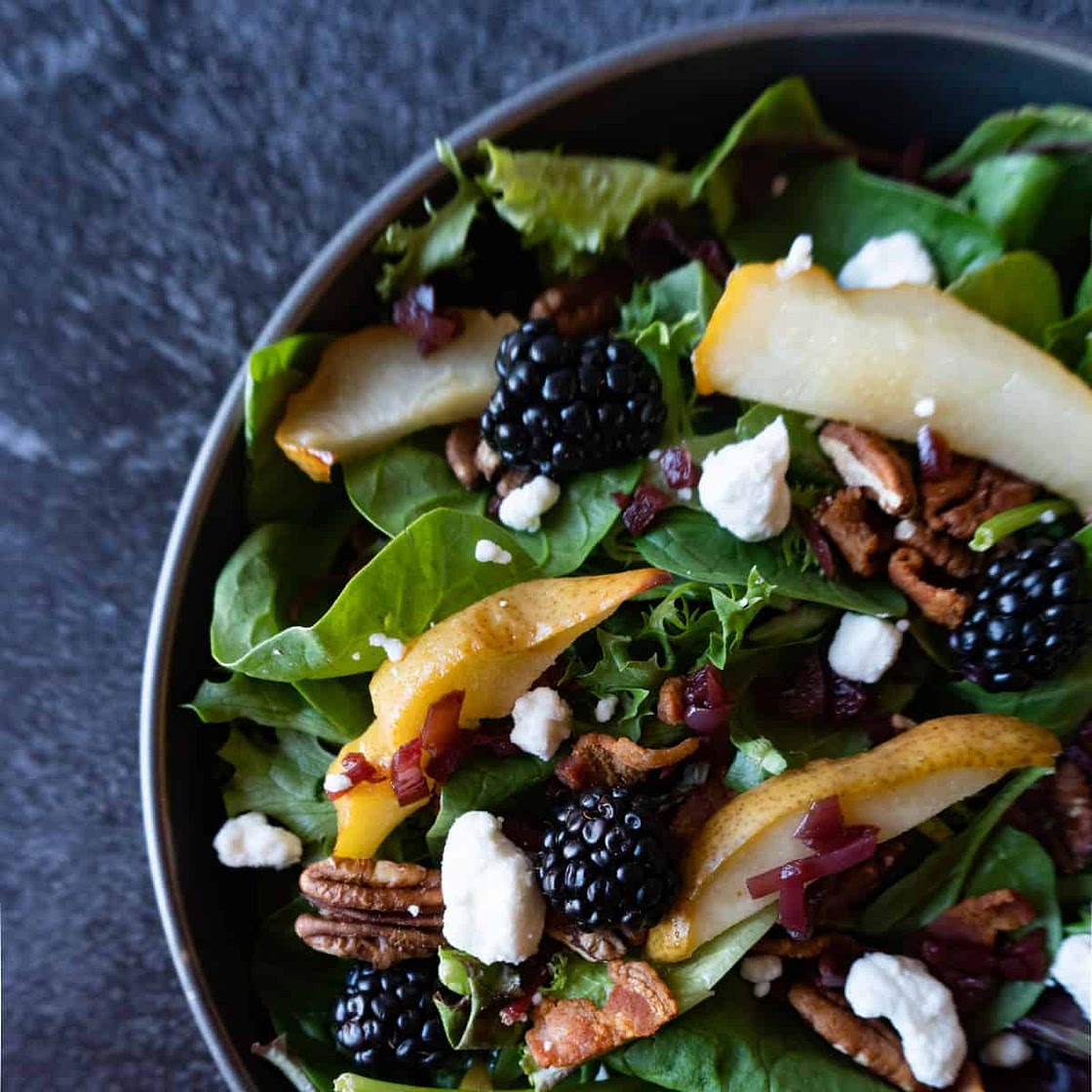 Grilled Pear Salad Recipe with a Port Vinaigrette