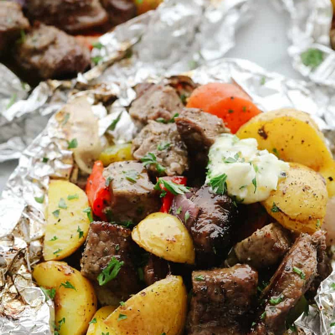 Butter Garlic Herb Steak Foil Packets