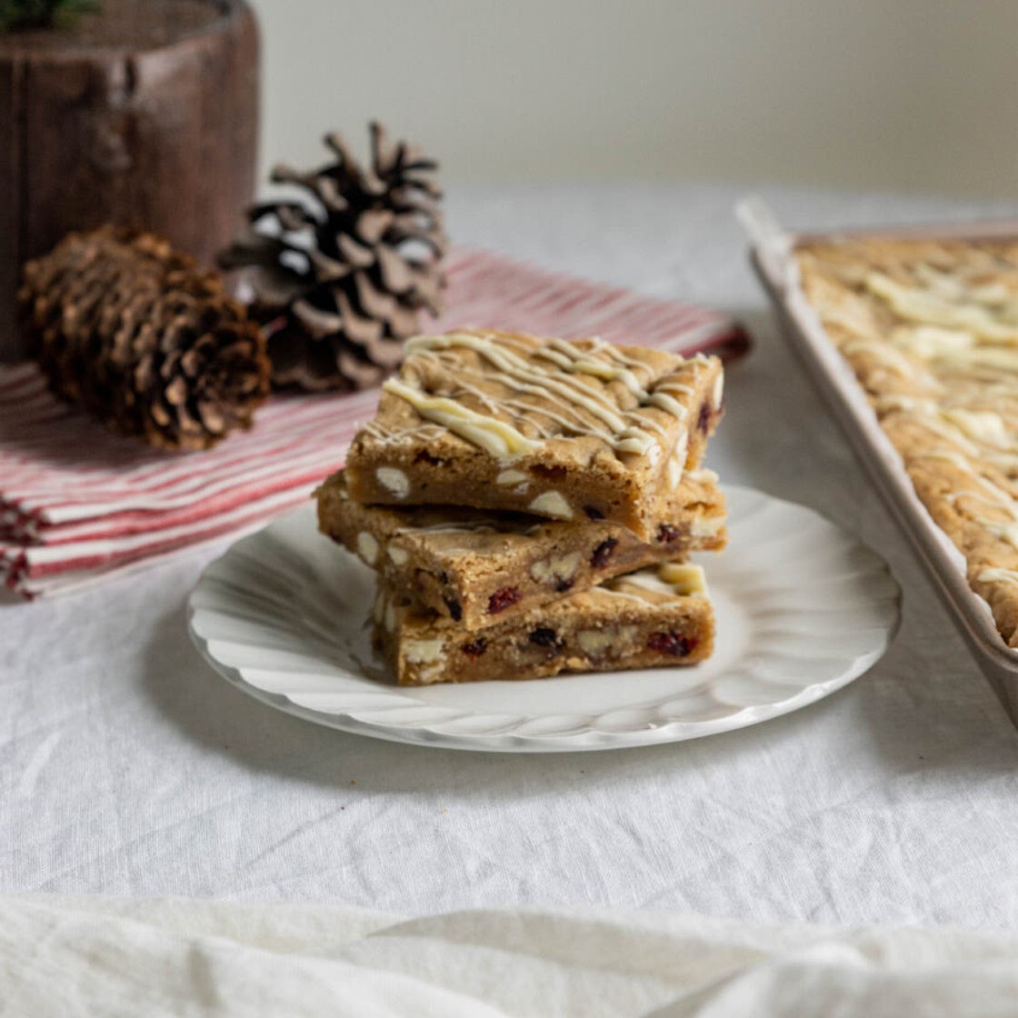 Cranberry White Chocolate Blondies