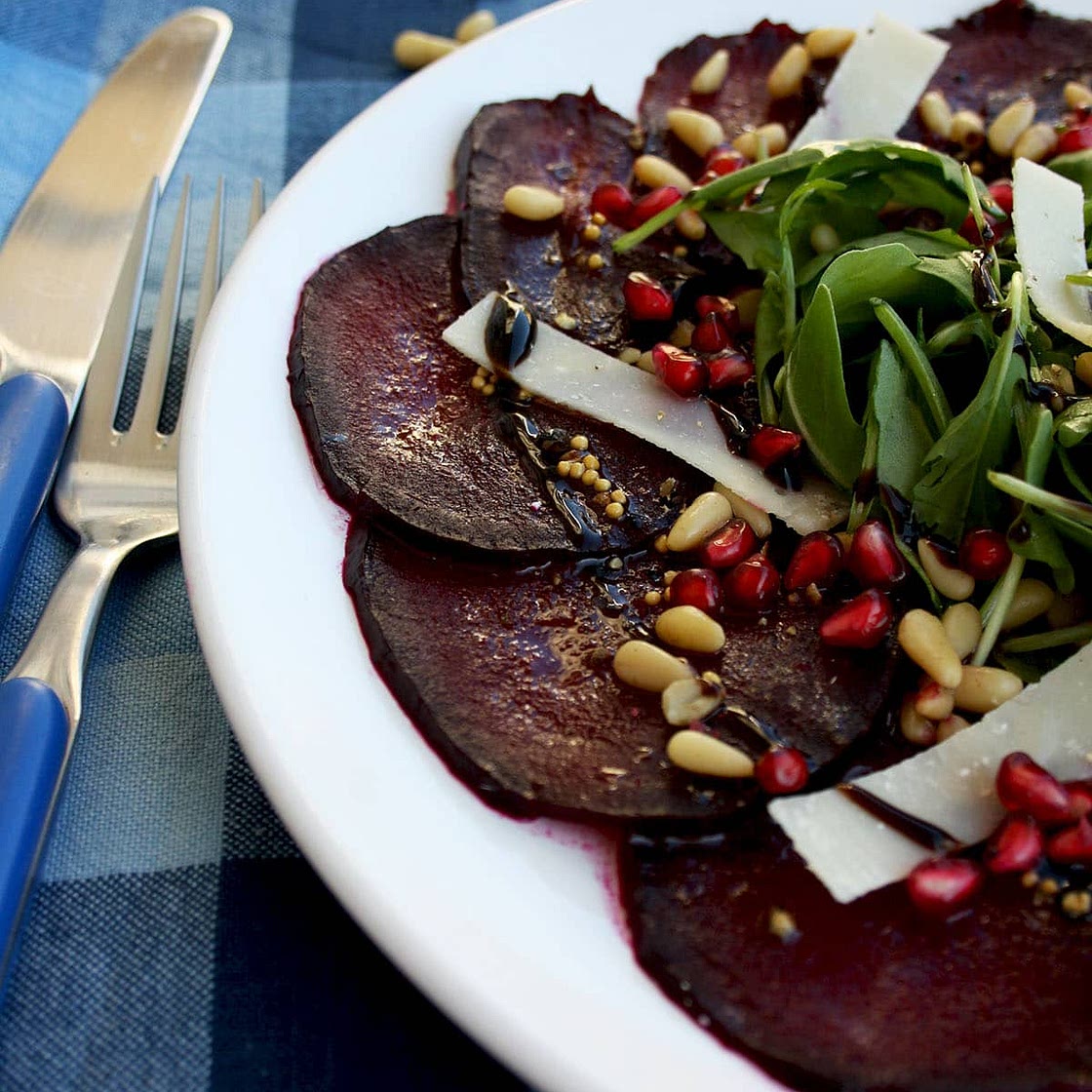 Beetroot Carpaccio with Orange Mustard Vinaigrette