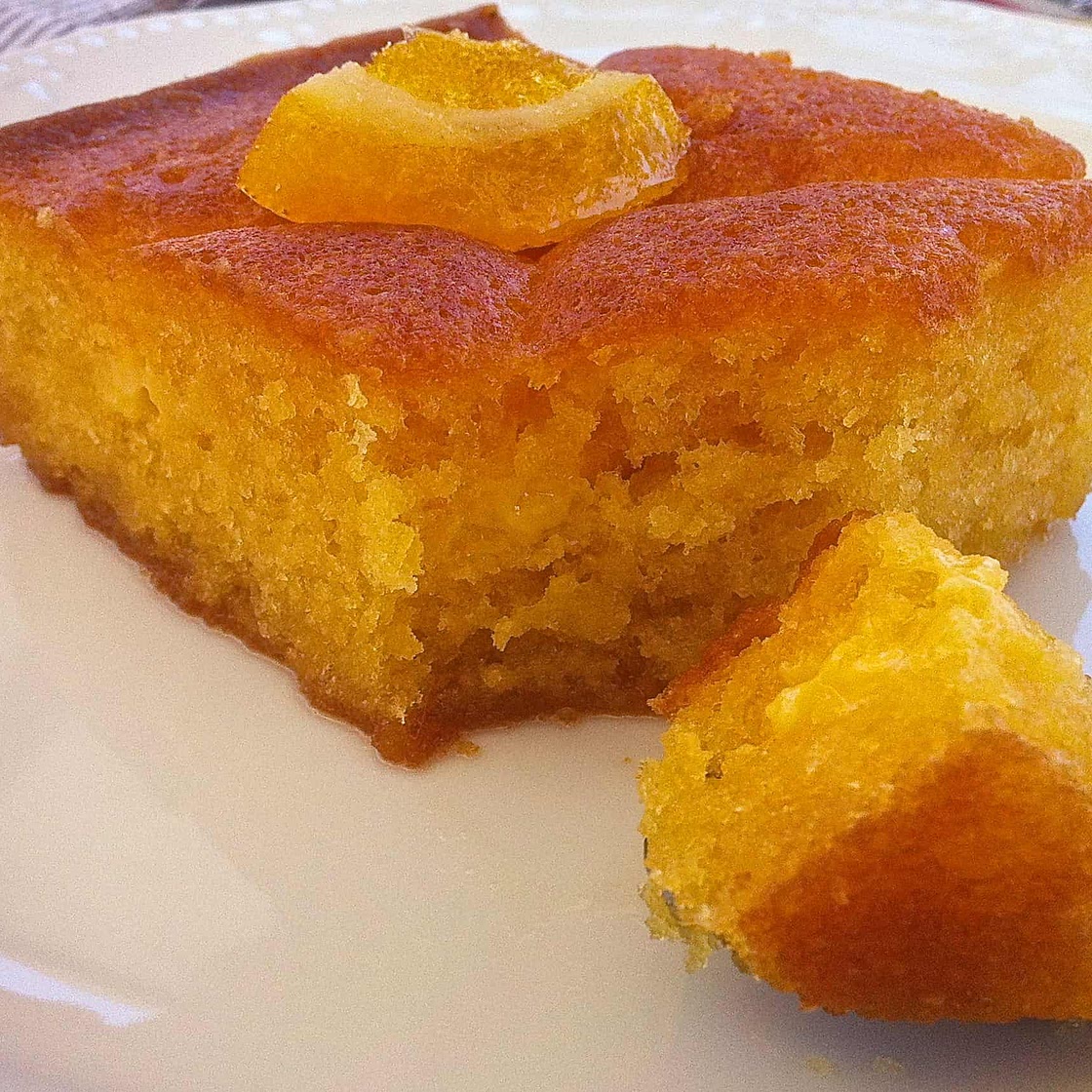 Traditional Greek Orange Cake with Syrup (Portokalopita)