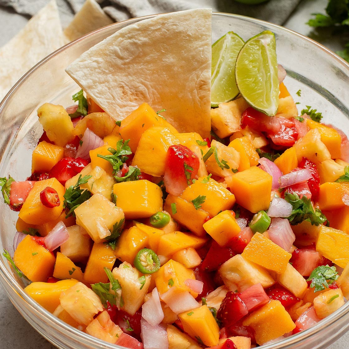 Strawberry Pineapple and Mango Salsa