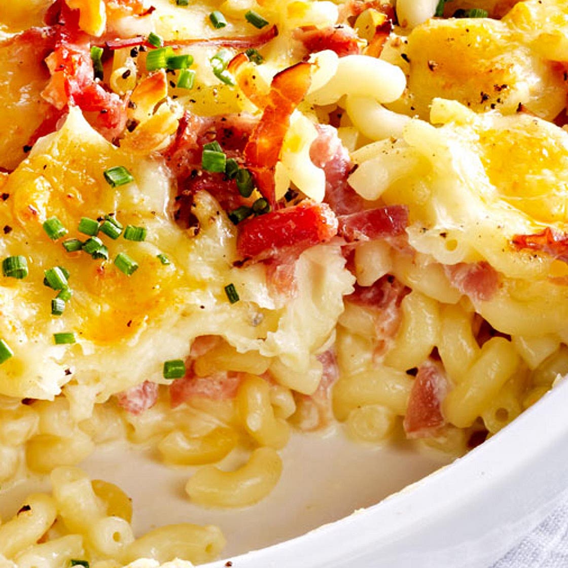 Express-Nudelauflauf mit Schinken