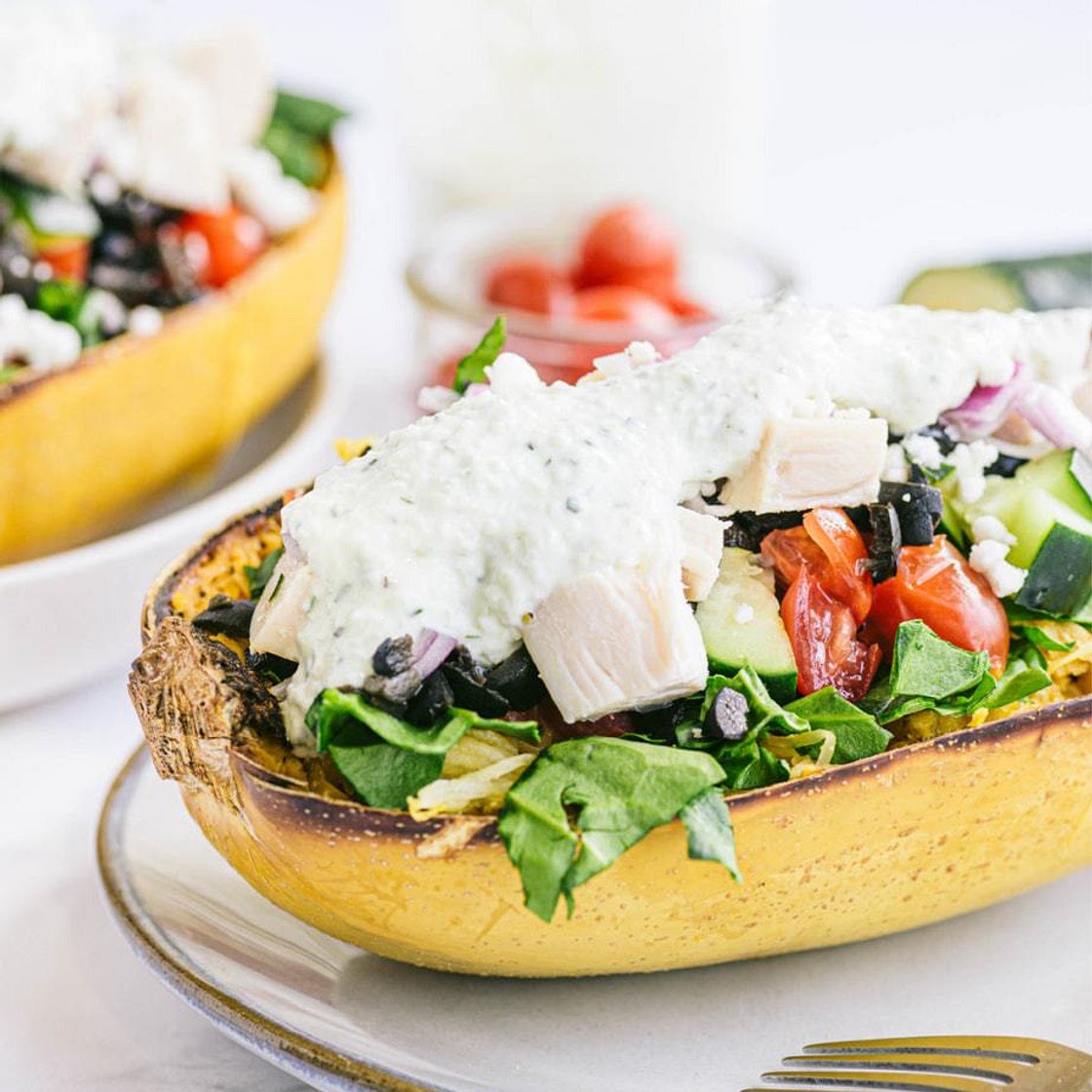 Mediterranean Stuffed Spaghetti Squash Bowls