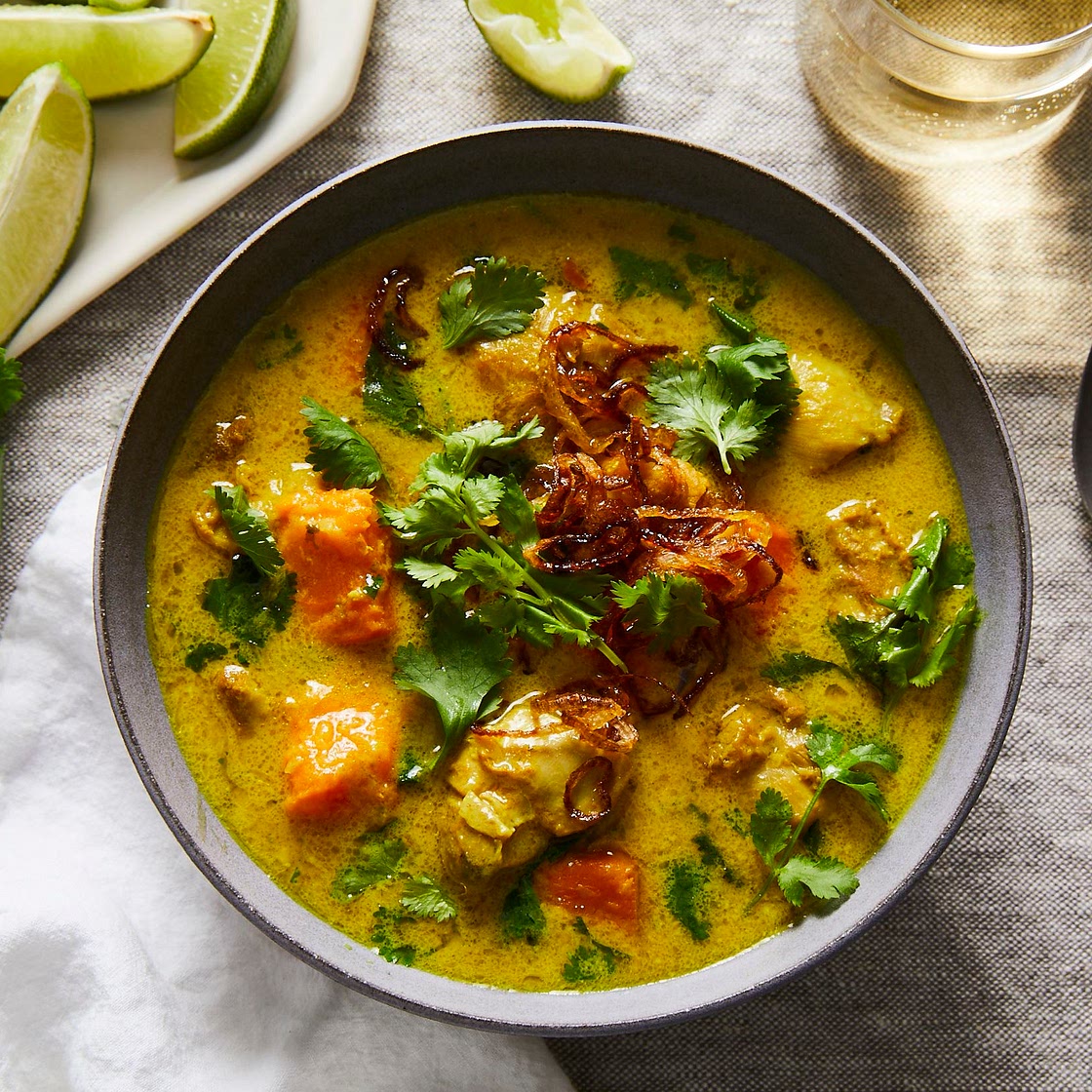 Burmese Chicken Braised in Coconut Milk & Turmeric with Sweet Potato
