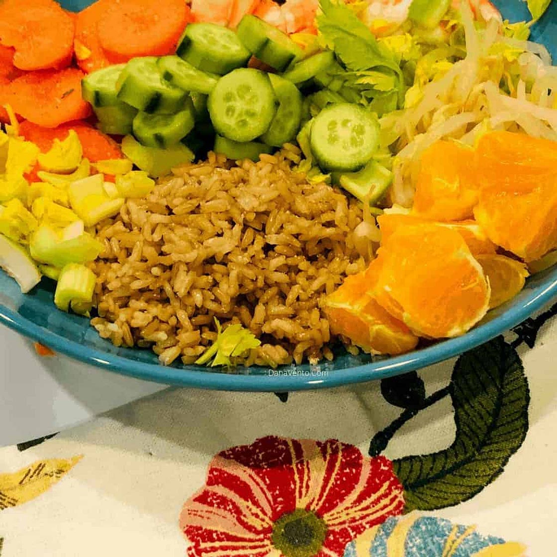 My Noom Green Meal (bean sprout shrimp citrus salad)