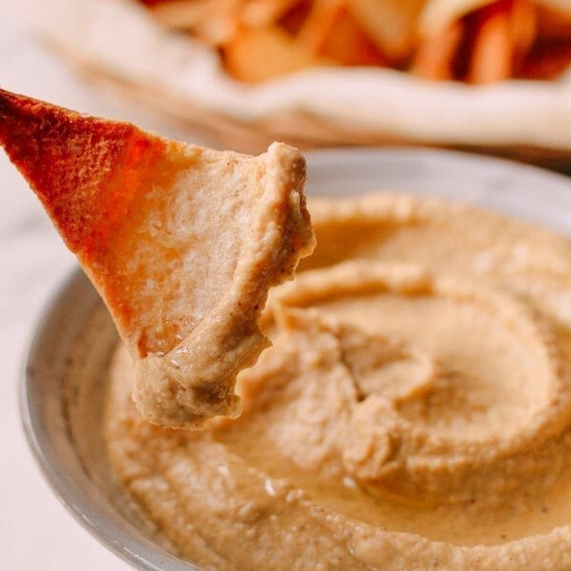 Two Kinds of Pita Chips & Homemade Hummus