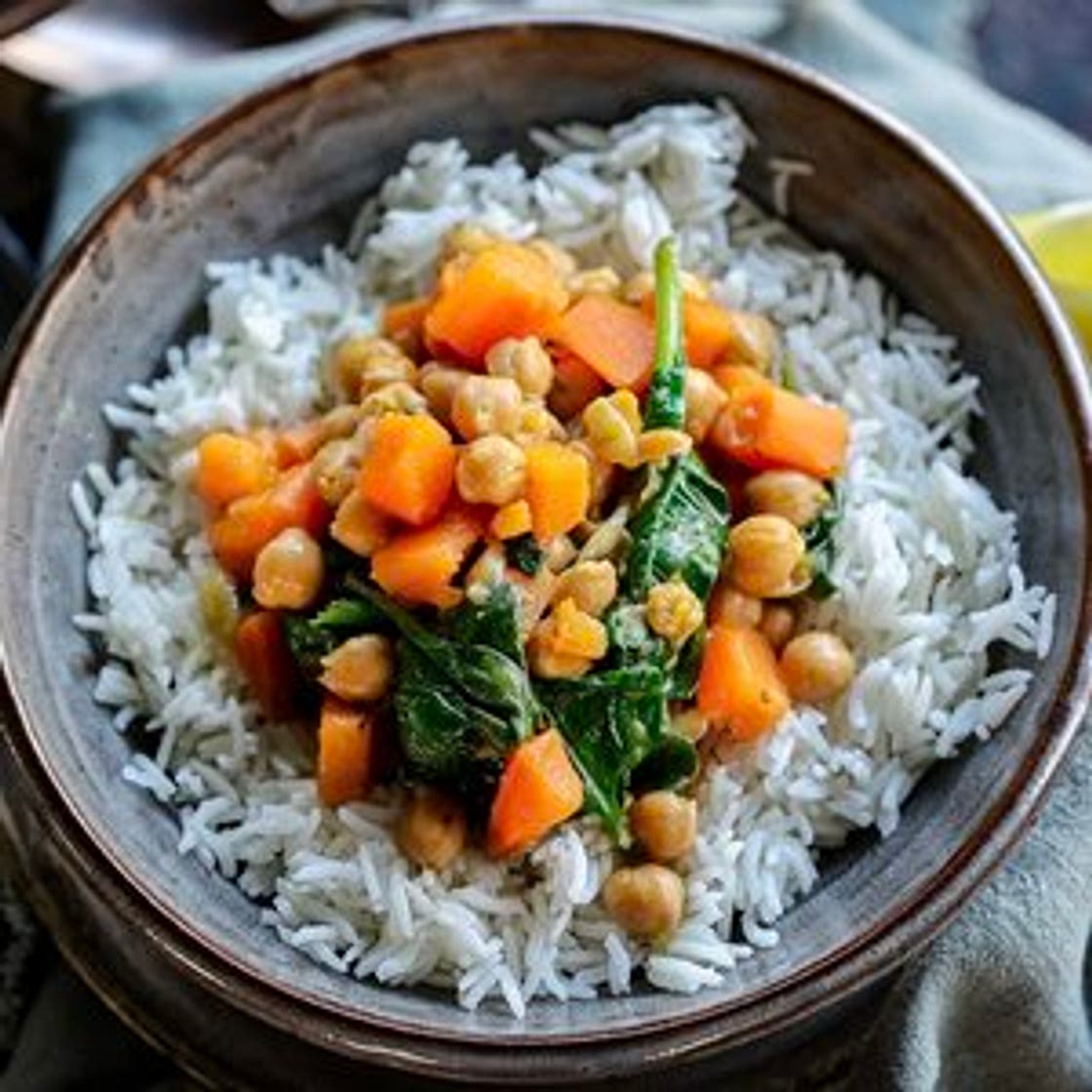 Thai Sweet Potato & Chickpea Green Curry