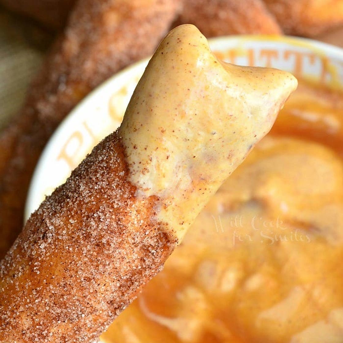 Pumpkin Yogurt Dip with Easy Sugar Doughnut Sticks