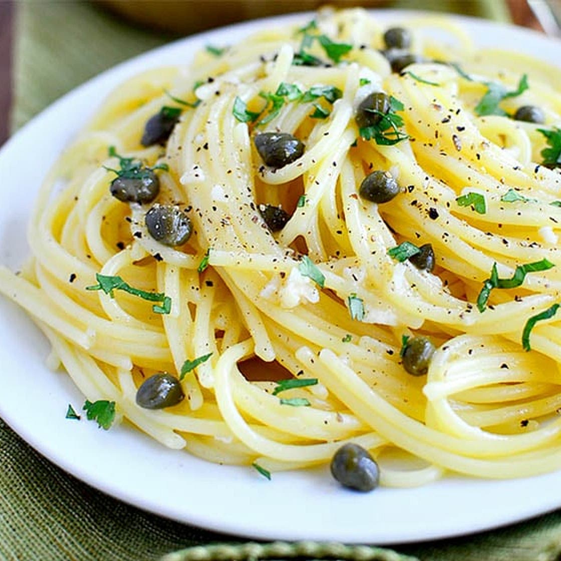 Pasta with Garlic Butter Caper Sauce