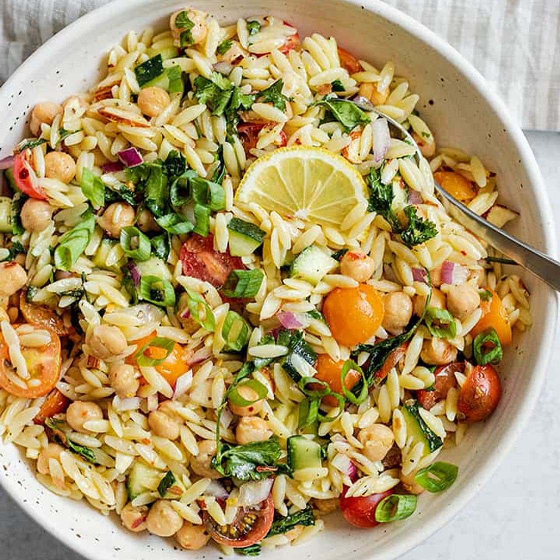 Lemon Orzo Chickpea Salad