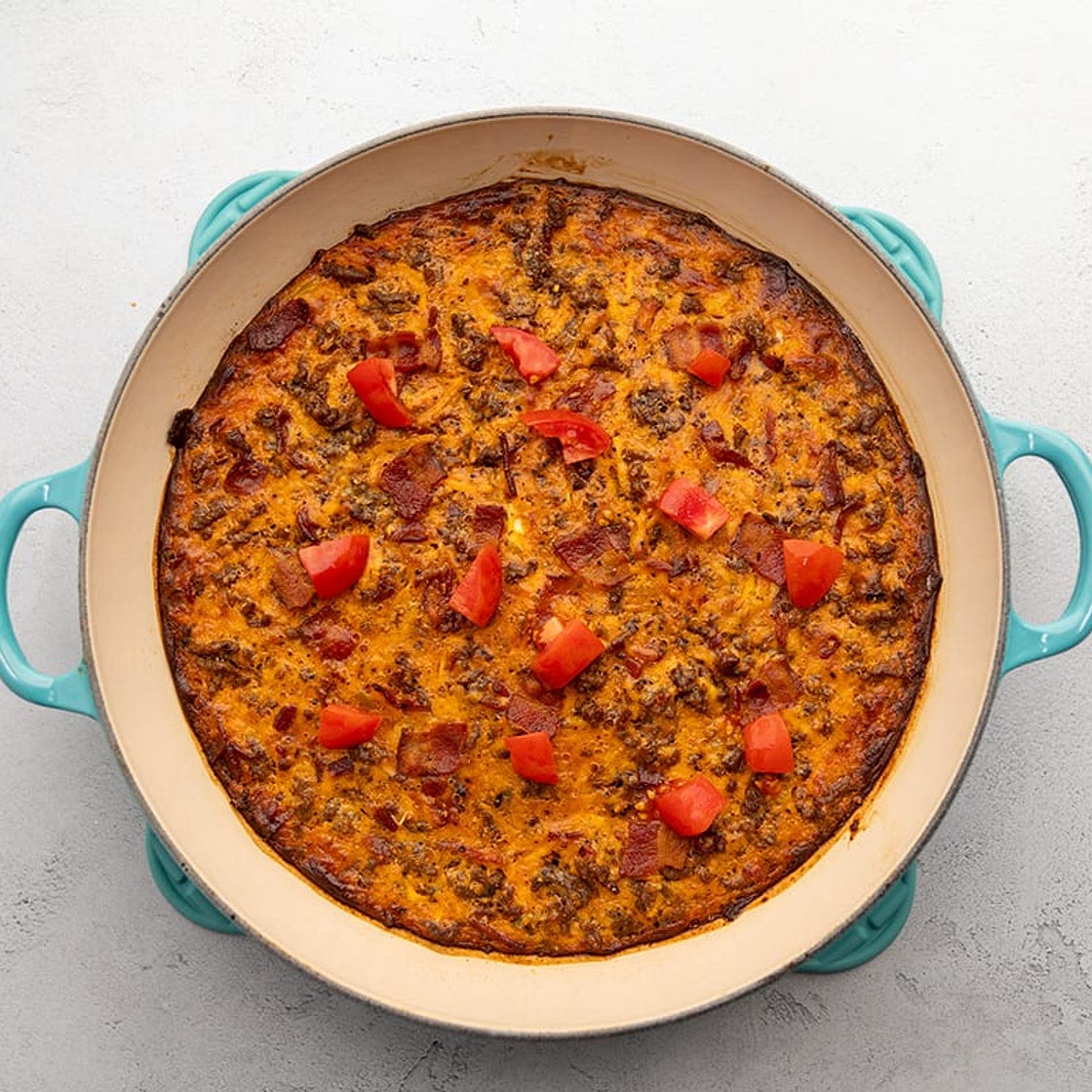 Easy Keto Cheeseburger Casserole in One Skillet