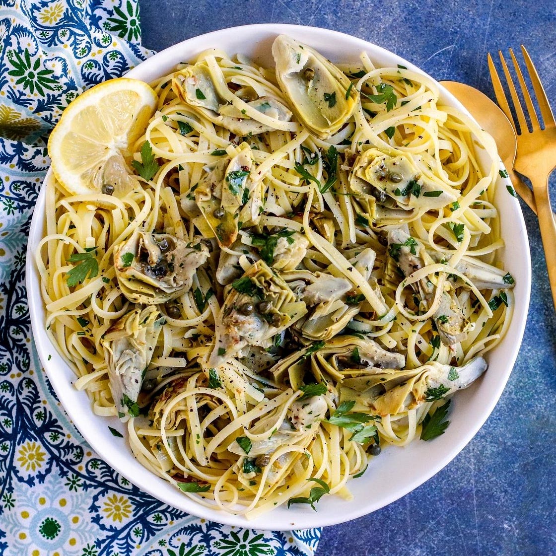 Vegan Lemon Artichoke Pasta