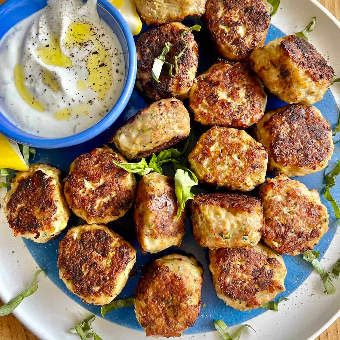 Cheesy Zucchini Chicken Meatballs