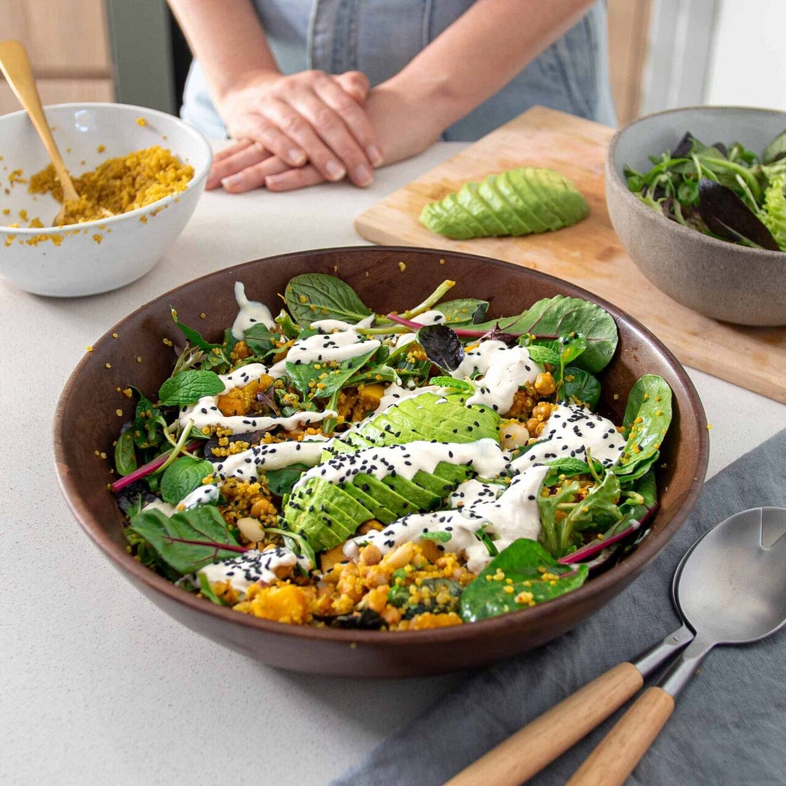 Roasted Butternut Squash, Turmeric Quinoa & Avocado Salad