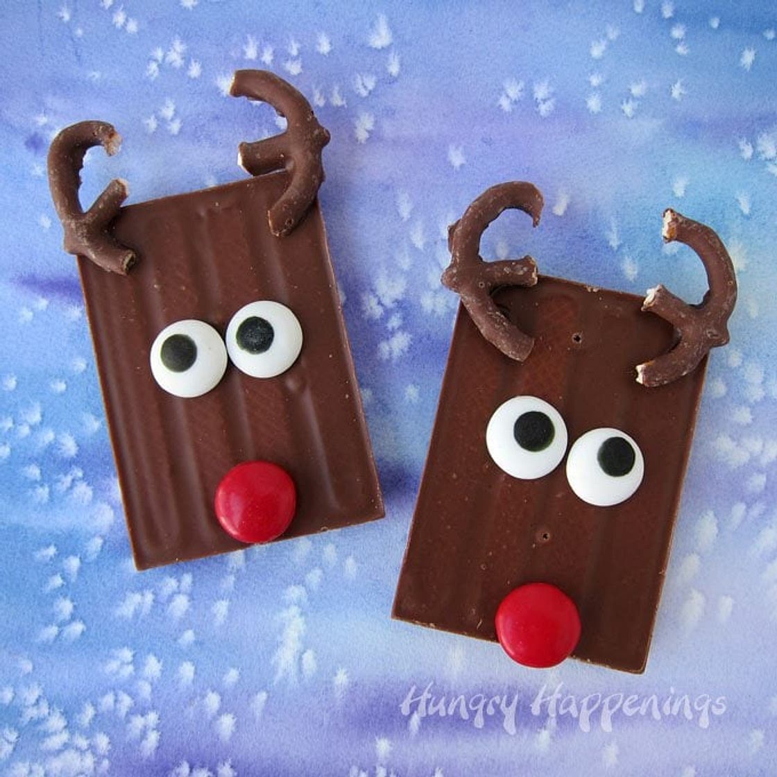 Cute Christmas Treats - Rudolph Candy Bars