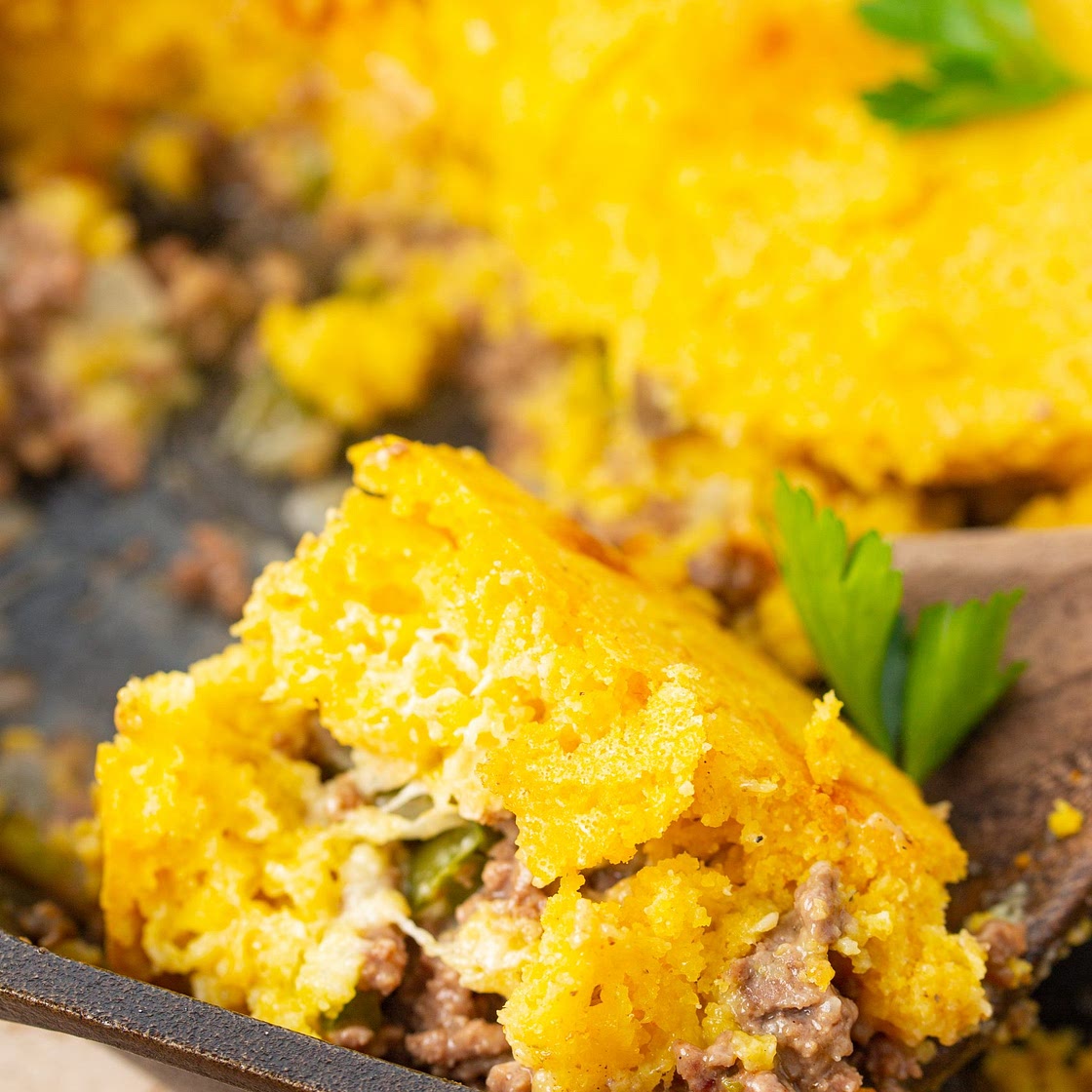 Cornbread Casserole with Ground Beef
