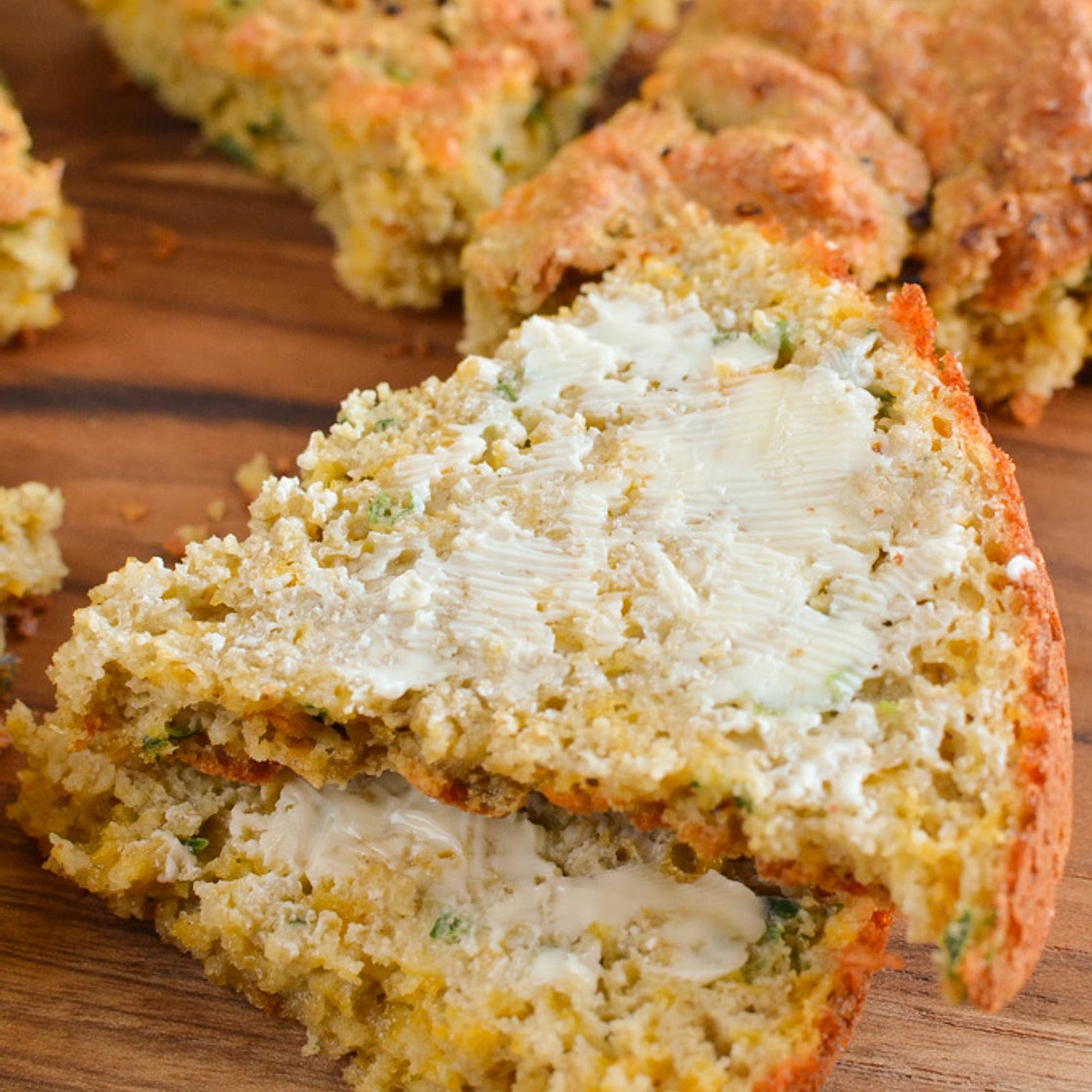Gluten Free Cheddar Cheese Spring Onion Bread