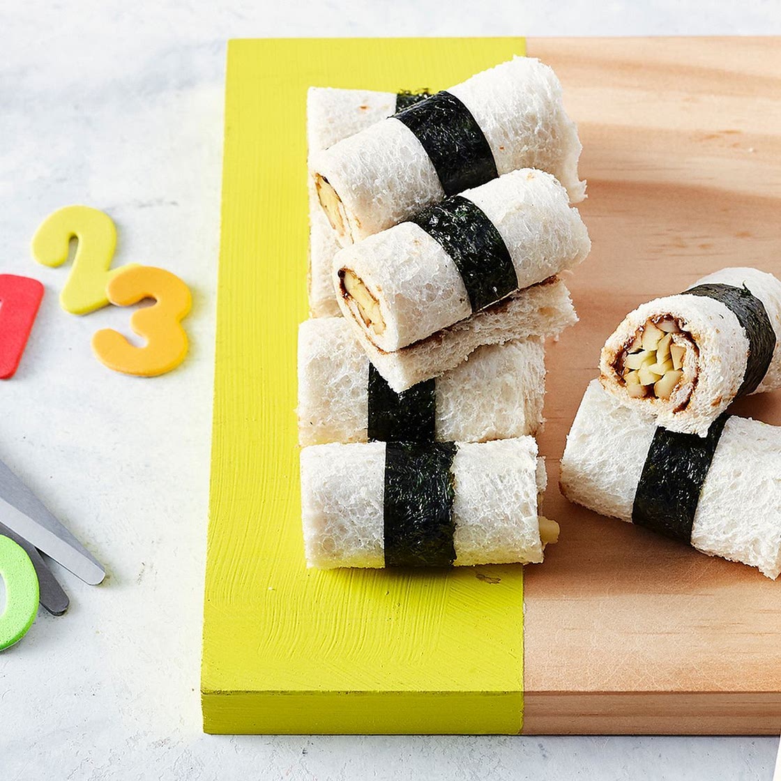 Cheese and vegemite sushi sandwich